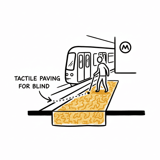 Tactile paving in metro