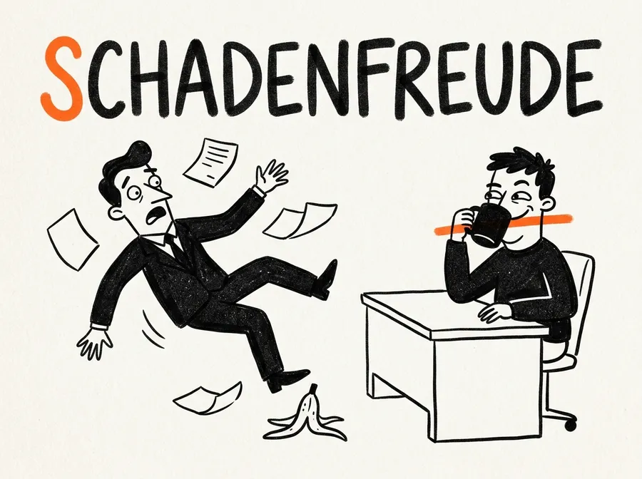 schadenfreude, drawn.