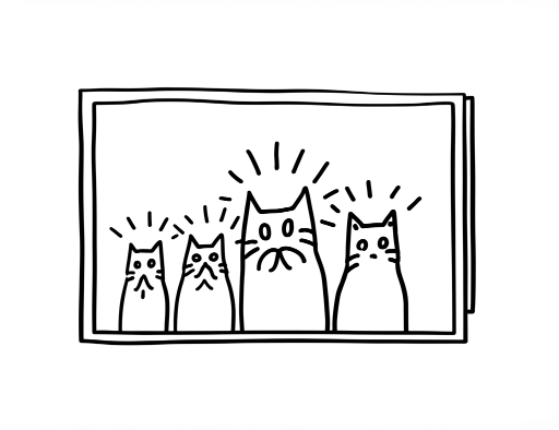 Multiple layers of cats passing signals forward